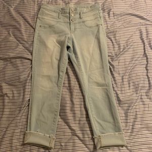 Cuffed Light Wash Skinny Jeans